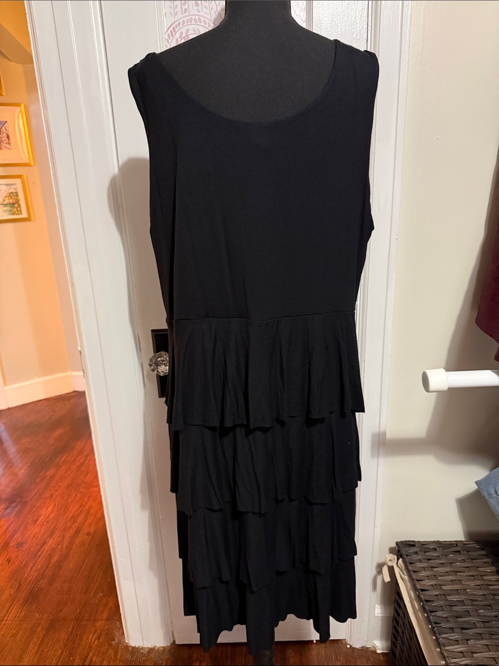 Style & Co. Black Sleeveless Tiered Ruffle Midi Dress NWOT - Picture 2 of 4